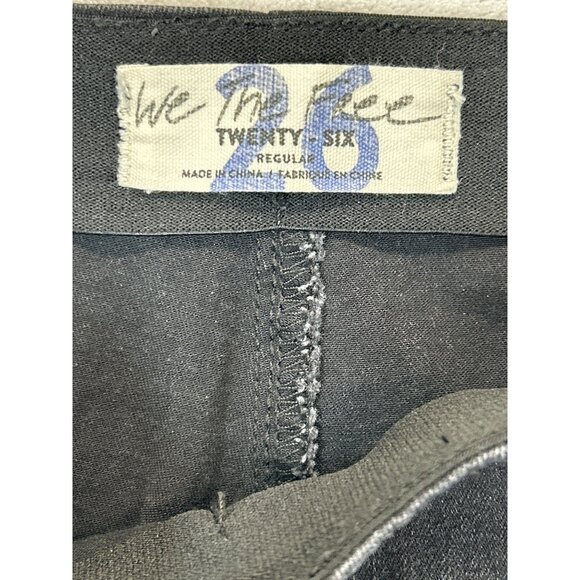 We The Free Jeans Womens 26 Black Denim‎ High-Rise Flare Stretch Waist - Picture 7 of 8